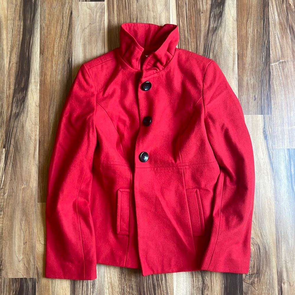 Red Pea Coat Size Small
